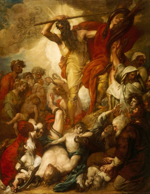 020  Moses showing the Brazen Serpent to the infirm to be healed