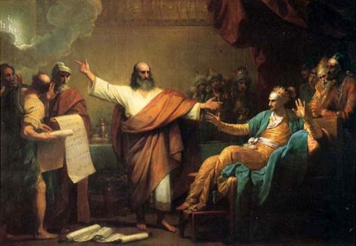 034  Daniel interpreting to Belshazzar the handwriting on the wall