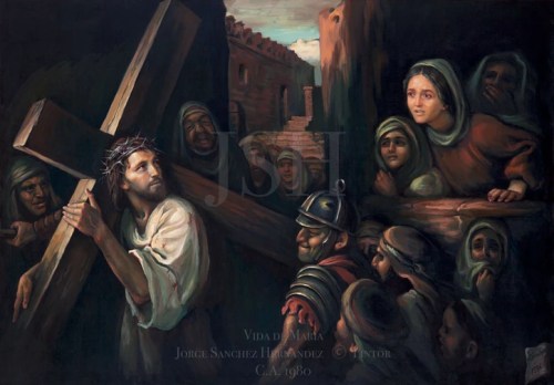 38. Jesus meets His Mother by Jorge Sanchez Hernandez